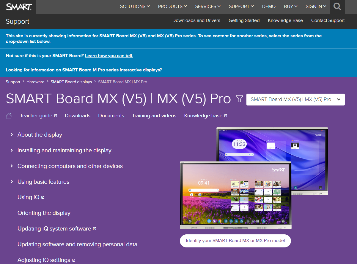 SMART Board MX and MX Pro series unassisted support